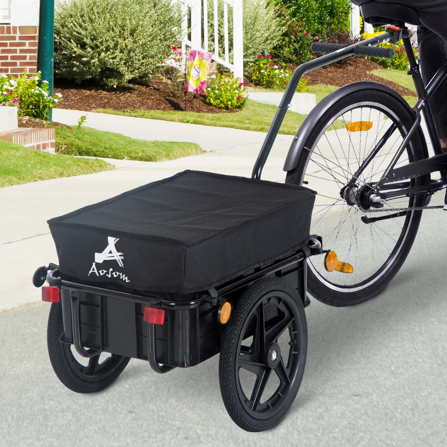 Multi-Functional Steel Bike Cargo Trailer & Luggage Cart Stroller Wagon, Black Bike Cargo Trailers   at Gallery Canada