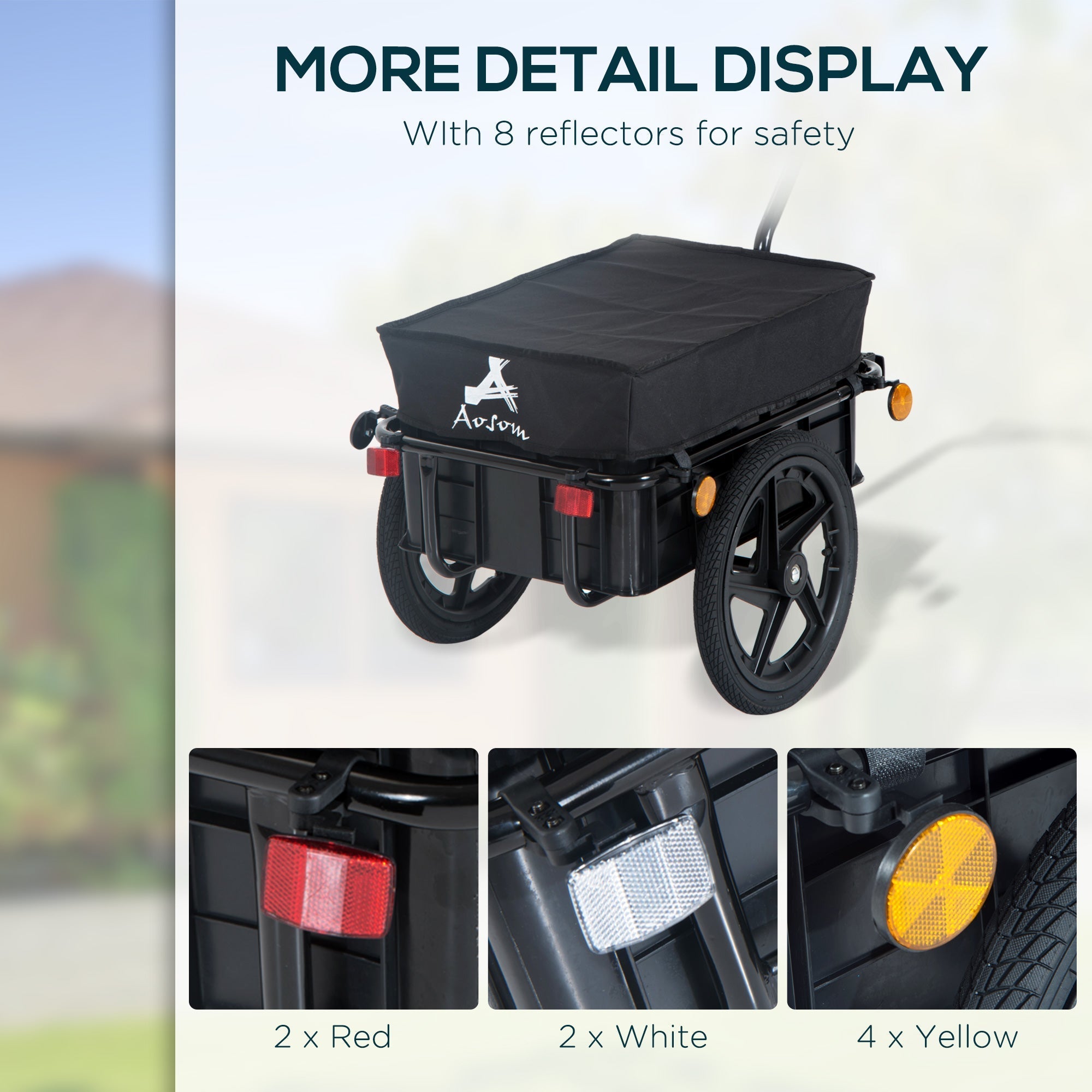 Multi-Functional Steel Bike Cargo Trailer & Luggage Cart Stroller Wagon, Black Bike Cargo Trailers   at Gallery Canada