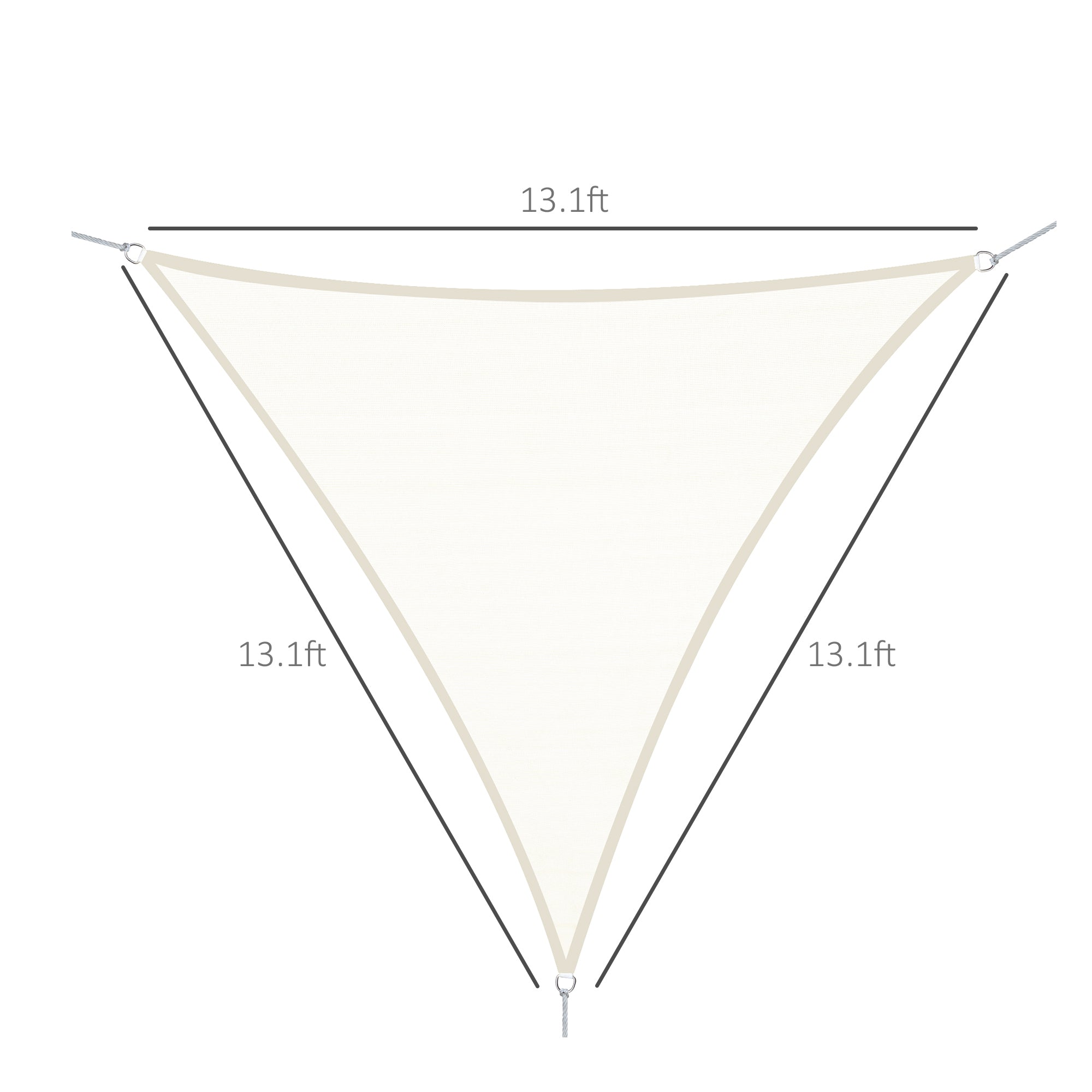 Triangle 13x13x13ft Sun Sail Shade Garden UV Block Sunshade Outdoor Canopy Patio Lawn Shelter Cream White Shade Sails   at Gallery Canada