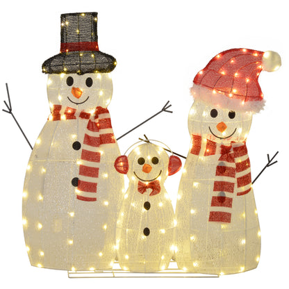 3-Piece Light Up Christmas Snowman Family Set of 3 Lighted Snowman Christmas Decoration for Indoor Outdoor White Christmas Decorations   at Gallery Canada