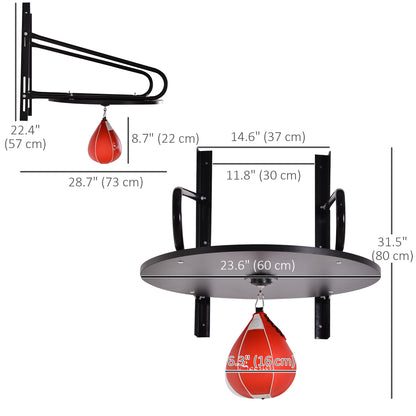 Wall-mounted Speed Bag Boxing Platform with Adjustable Height More-Strength Training Equipment   at Gallery Canada