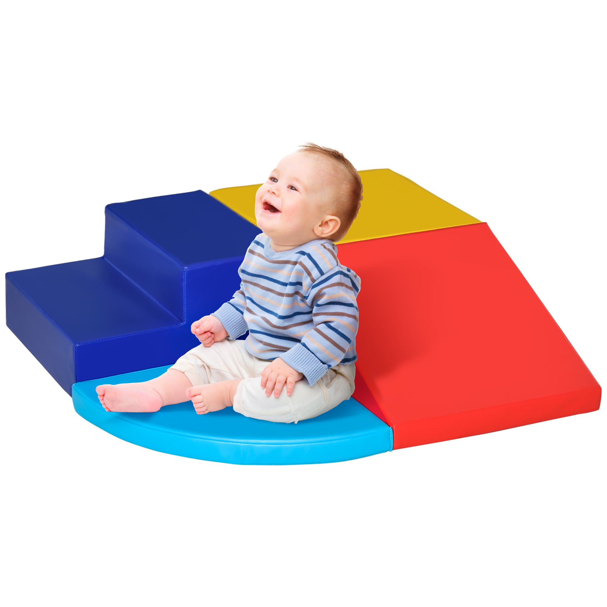 Crawl and Climb Foam Play Set Toddler Nugget 4 Pieces Lightweight Interactive Set for Climbing, Crawling, Sliding Play Zone for Baby Preschooler Baby Gym & Playmats Yellow, Red, Blue, Light blue at Gallery Canada