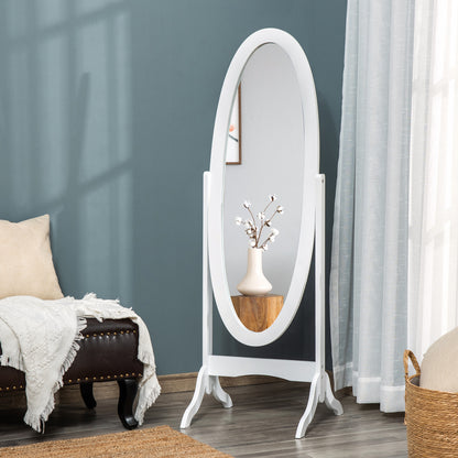 Floor Standing Mirror Full Length Mirror with Adjustable Angle Oval Frame for Dressing Room Bedroom Living Room White Full Length Mirrors at Gallery Canada