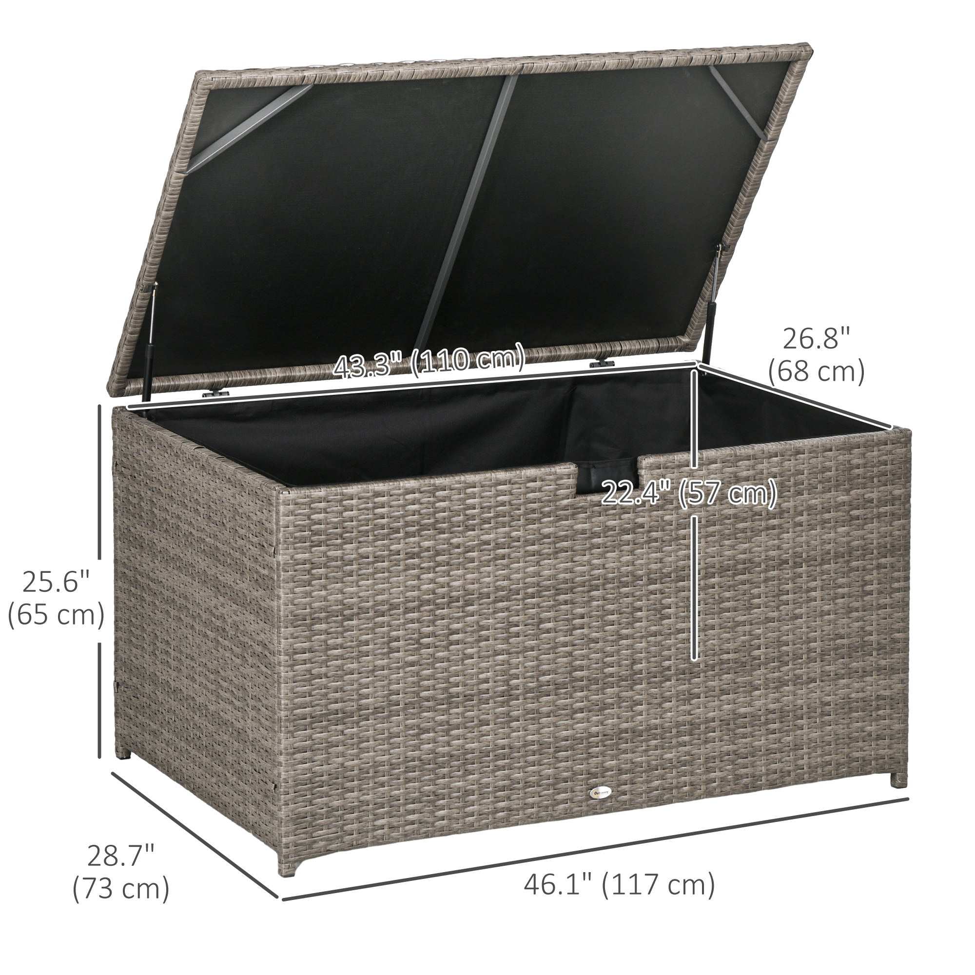113 Gallon Outdoor Storage Box, Rattan Deck Box for Indoor, Patio Furniture Cushions, Mixed Grey Patio Storage Boxes at Gallery Canada