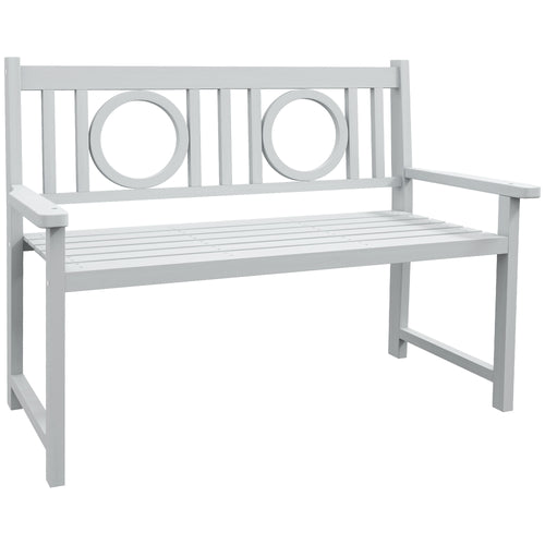 2-Seater Garden Bench Solid Fir Wood Porch Loveseat Chair for Garden Patio Outdoor Furniture