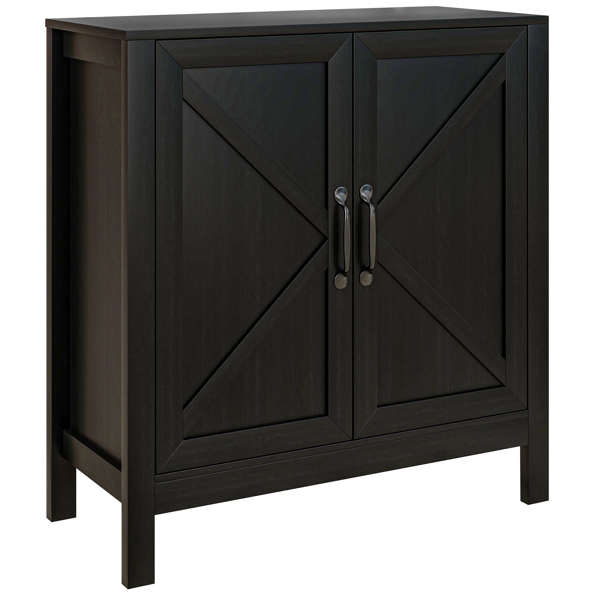 Sideboard Buffet, Kitchen Storage Cabinet with Barn Door and Adjustable Shelves, Storage Pantry, Black Oak Bar Cabinets   at Gallery Canada