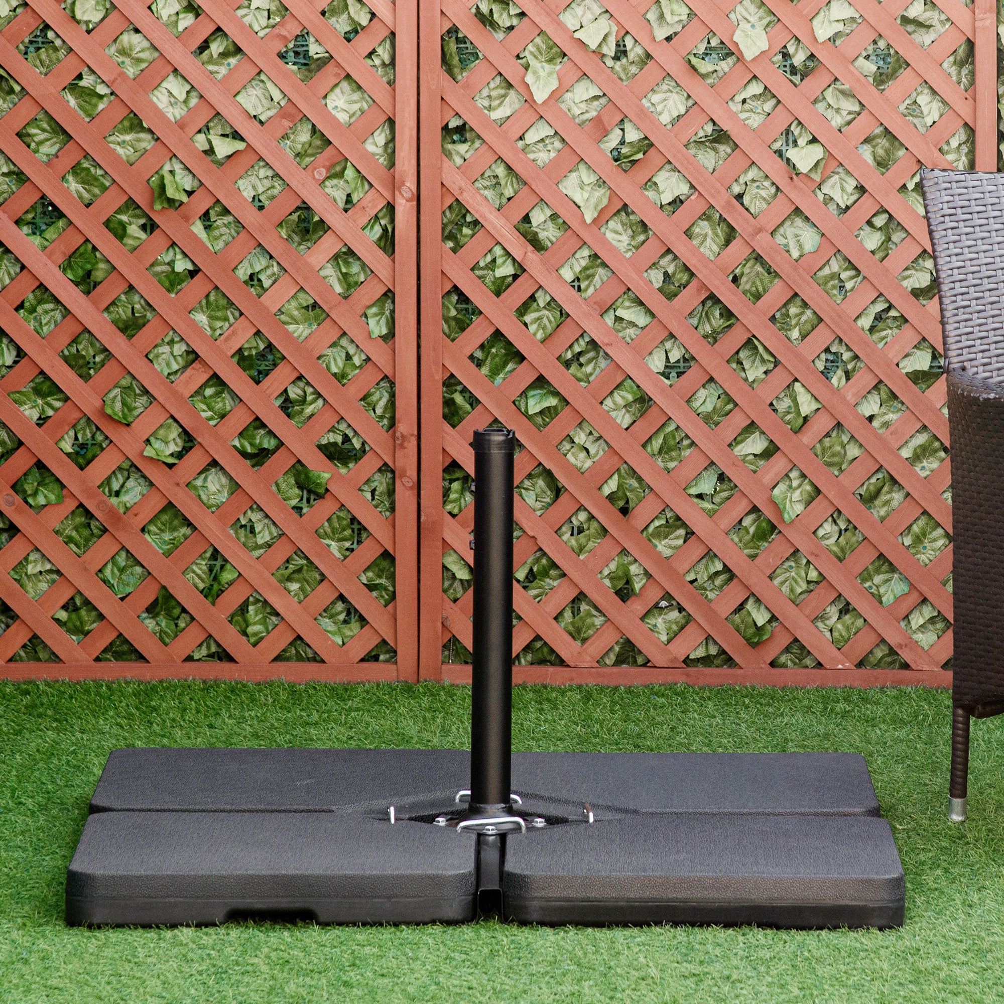 Set of 4 Parasol Base Stand Weights for Banana Hanging Cantilever Umbrella, Can Be Filled with Sand or Water, Black Umbrella Bases at Gallery Canada
