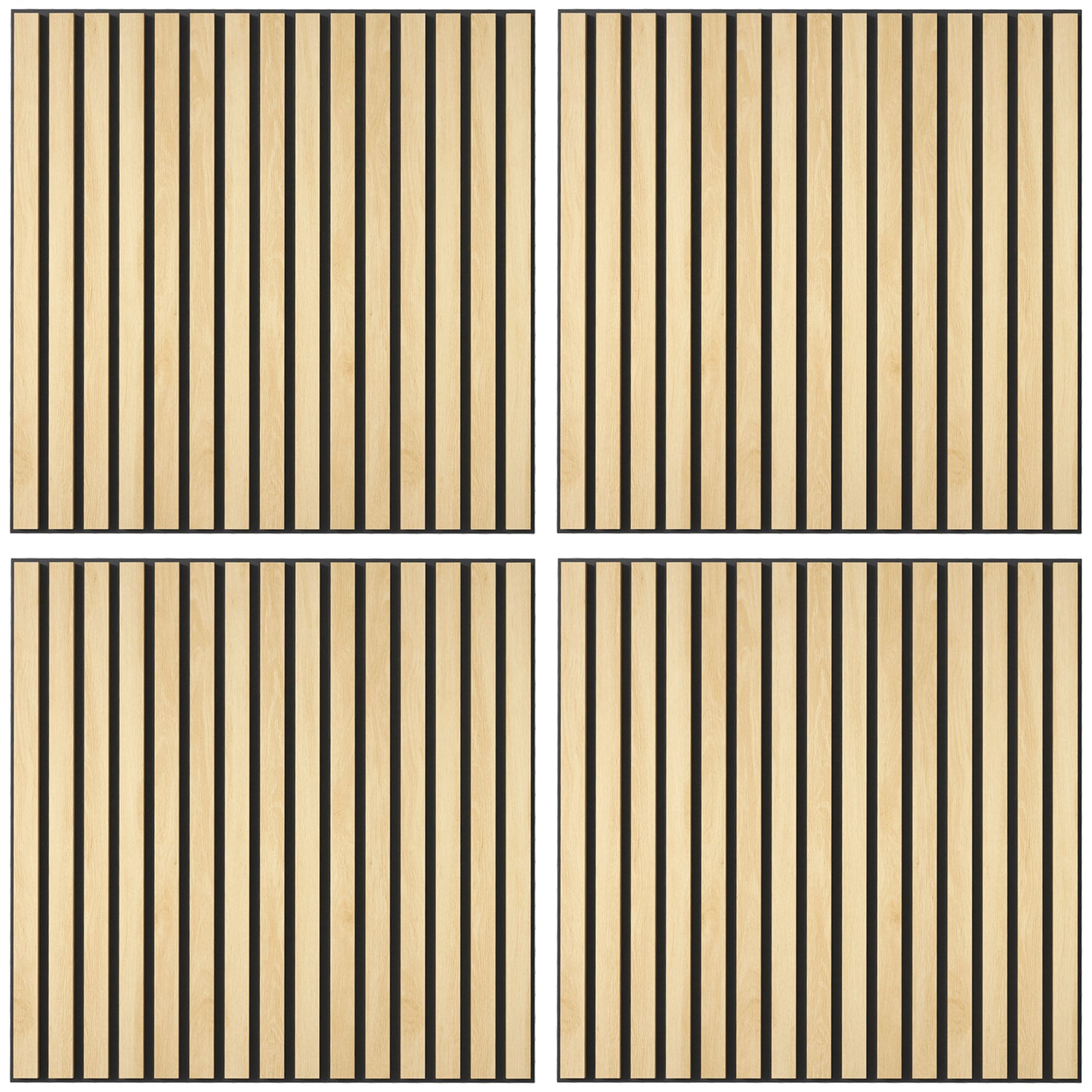 24"x24" Wood Panels for Wall, 4 Pack Acoustic Panels, Sound Absorbing Slat Wall For Interior Wall Decor, Home, Oak Home Accessories   at Gallery Canada