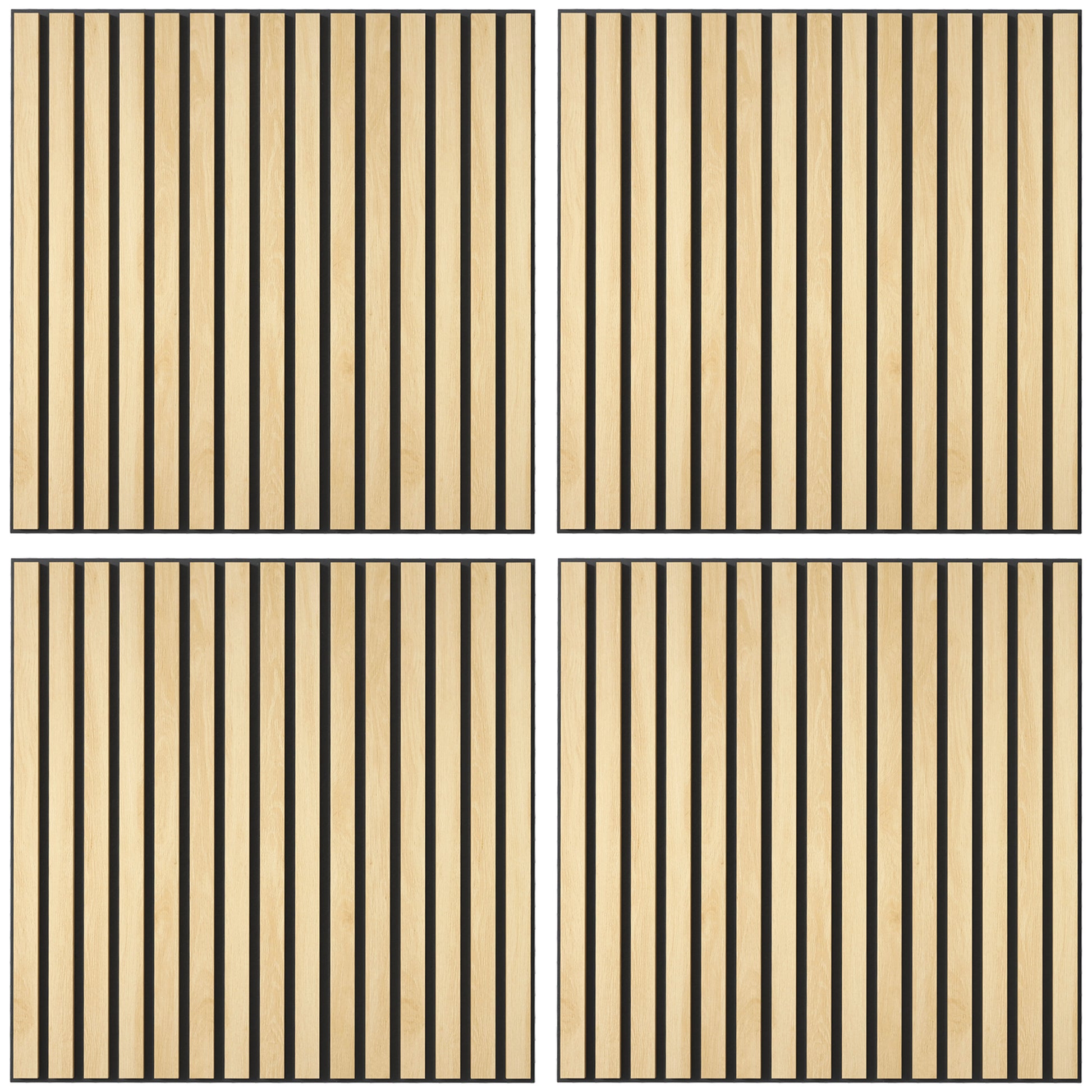 24"x24" Wood Panels for Wall, 4 Pack Acoustic Panels, Sound Absorbing Slat Wall For Interior Wall Decor, Home, Oak Home Accessories   at Gallery Canada