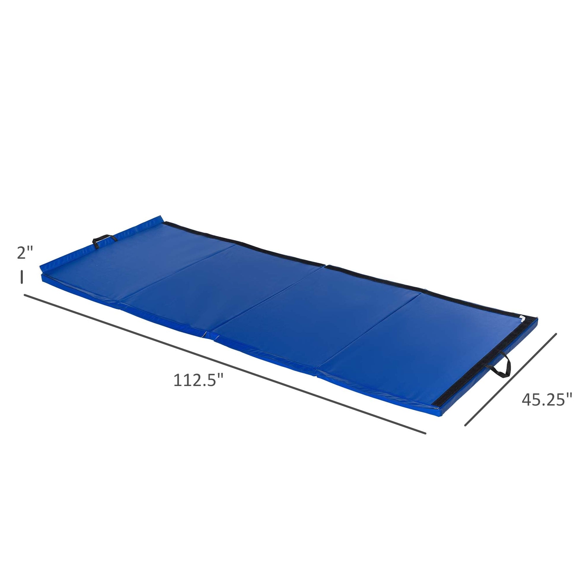 4'x10'x2'' Folding Gymnastics Tumbling Mat, Exercise Mat with Carrying Handles for Yoga, MMA, Martial Arts, Stretching, Core Workouts, Dark Blue Gymnastics Mats   at Gallery Canada