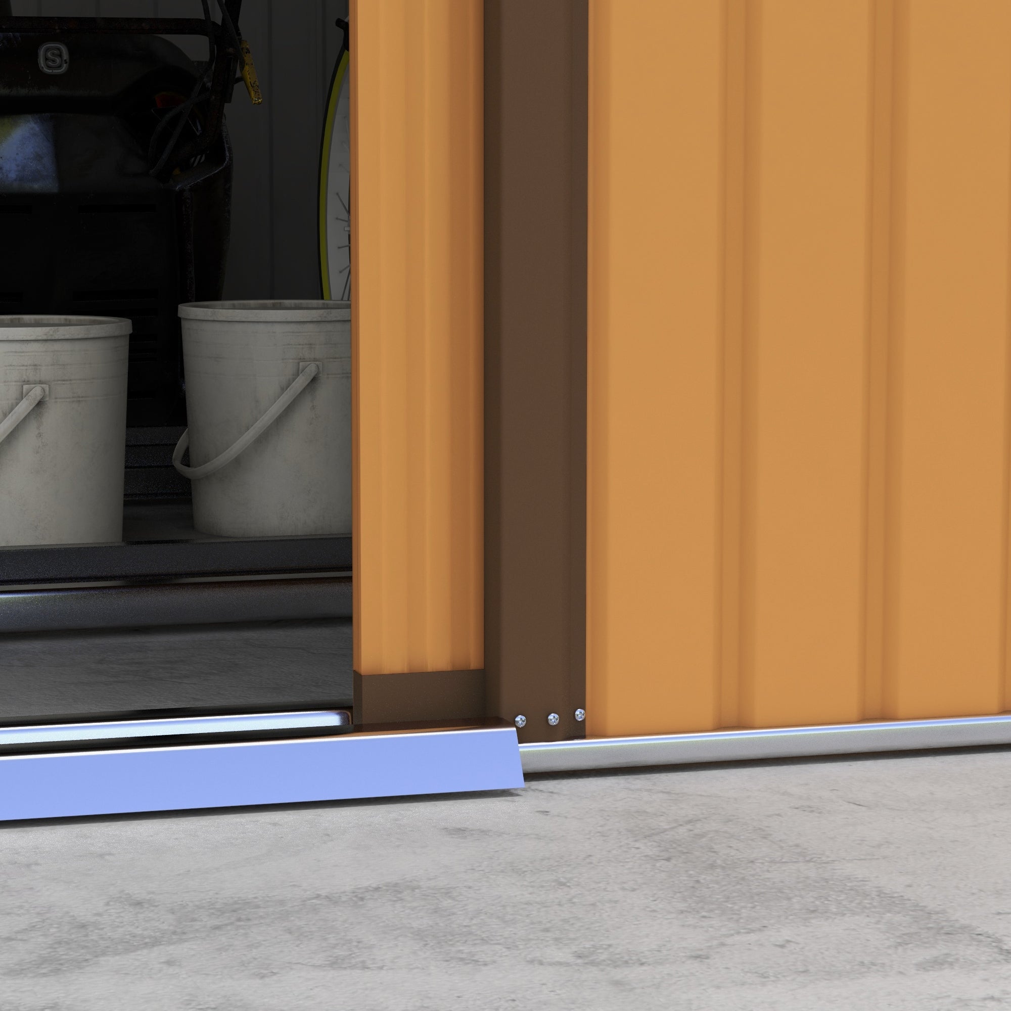 11' x 13'Garden Storage Shed w/ Foundation Kit Metal Tool Storage House w/ Double Doors Yellow Sheds at Gallery Canada