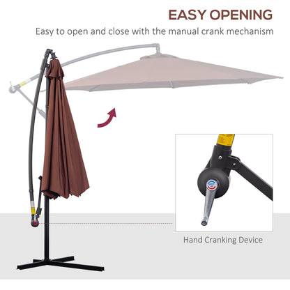 Φ10' Deluxe Patio Umbrella Outdoor Market Parasol Banana Hanging Offset Sunshade Crank Cross Base Coffee Cantilever Umbrellas   at Gallery Canada