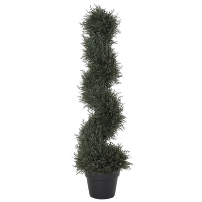 35.5" Topiary Trees Artificial Faux Fakes Spiral Plant Green Cedar Tree Indoor Outdoor Decor with Nursery Pot - Gallery Canada