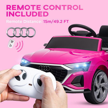 12V Battery Powered Kids Electric Car, Audi Q8 etron Sportback Licensed Ride on Car w/ Remote Control, Pink Electric Toy Cars   at Gallery Canada