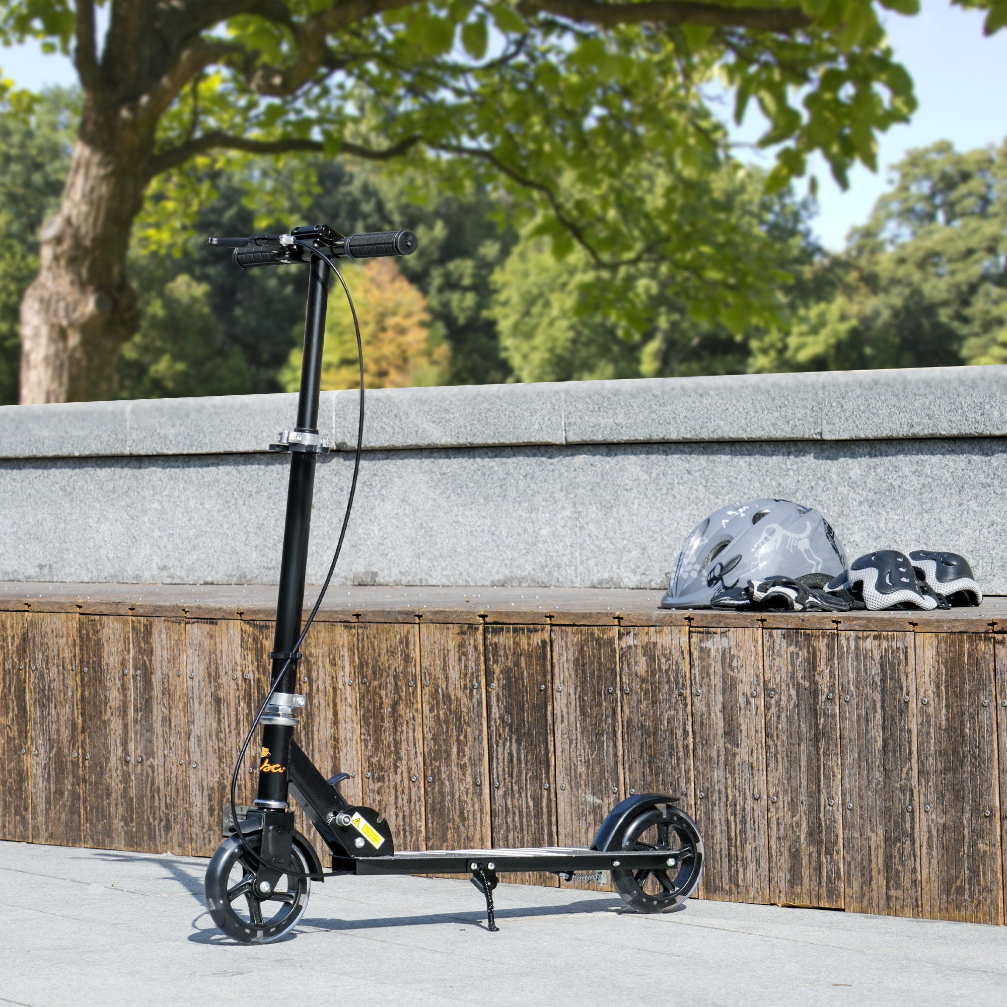 Scooter for Kids Ages 3-8 with Light Up Wheels, Adjustable Handlebar, Rear Brake &; Handbrake for Girls and Boys, Black Scooters at Gallery Canada
