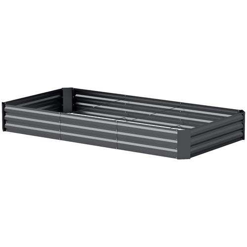 Galvanized Raised Bed, 8' x 4' x 1' Metal Planter Box, Outdoor Garden Box with Open Bottom for Flower Herb Vegetable