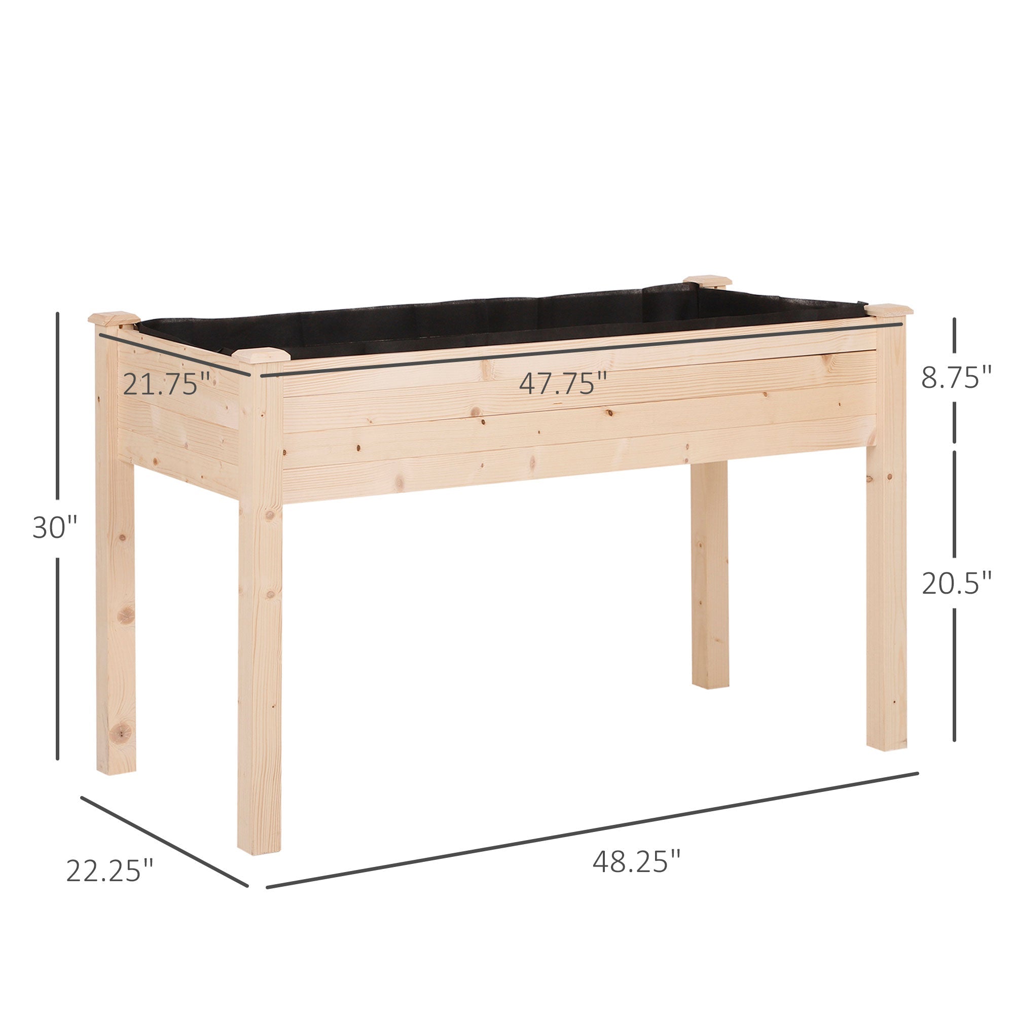 Wooden Elevated Planter Box with Legs, 48