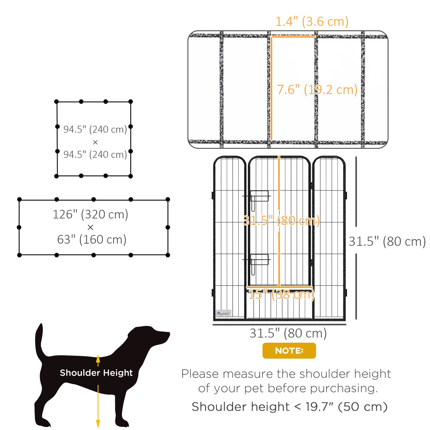 Dog Pen with Gate, 12 Panels Puppy Playpen, Dog Fence, 39"H Houses, Kennels & Pens   at Gallery Canada