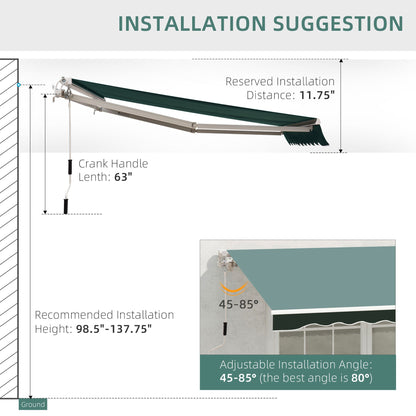 Retractable 8' x 7' Patio Awning, UV & Water-Resistant, Aluminum Frame, Dark Green Deck Awnings   at Gallery Canada