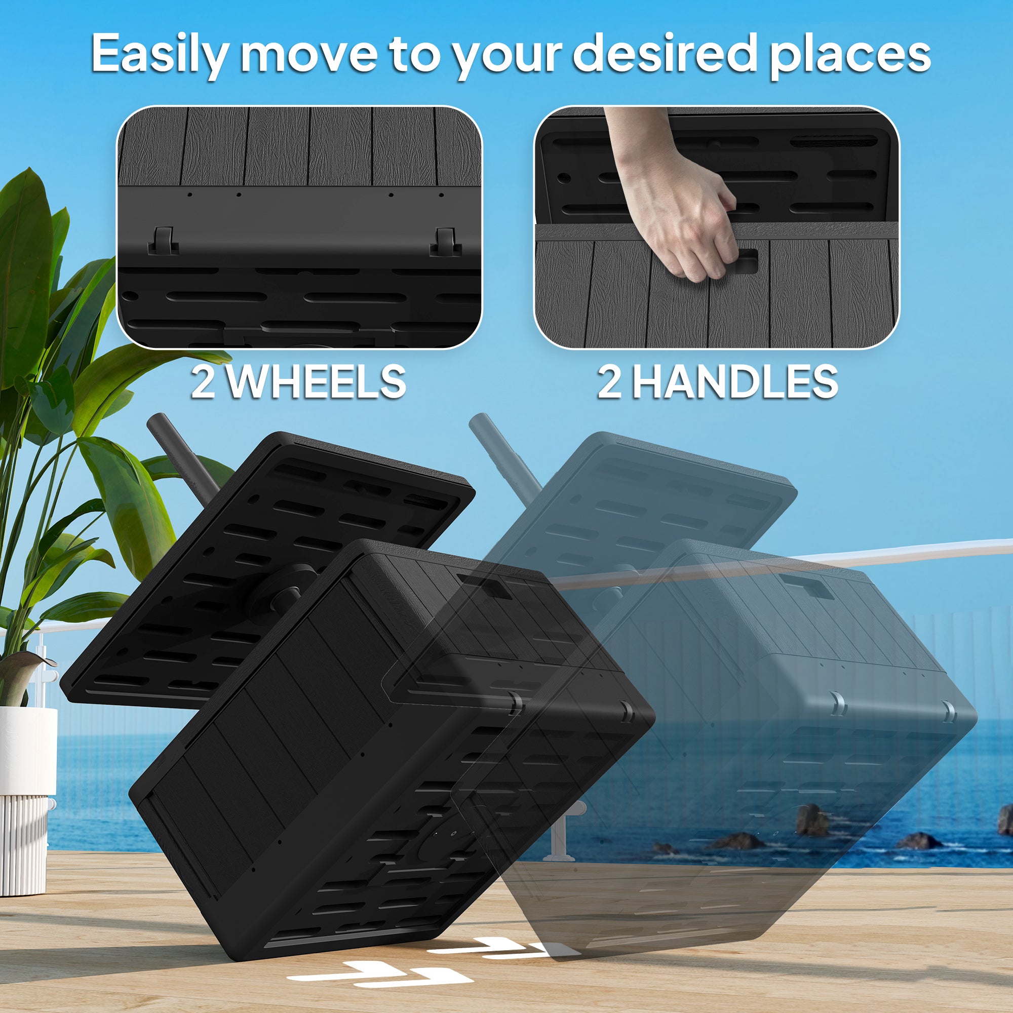 Patio Umbrella Weighted Base with Table Tray, Heavy Duty Umbrella Base with Wheels Handles, 176lbs with Stand Filling, Patio Umbrella Stand Base for Garden Poolside, Black Umbrella Bases at Gallery Canada