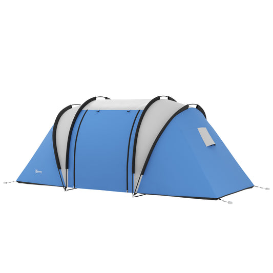 Camping Tent with 2 Bedrooms and Living Area, 3000mm Waterproof Family Tent, for Fishing Hiking Festival, Blue - Gallery Canada