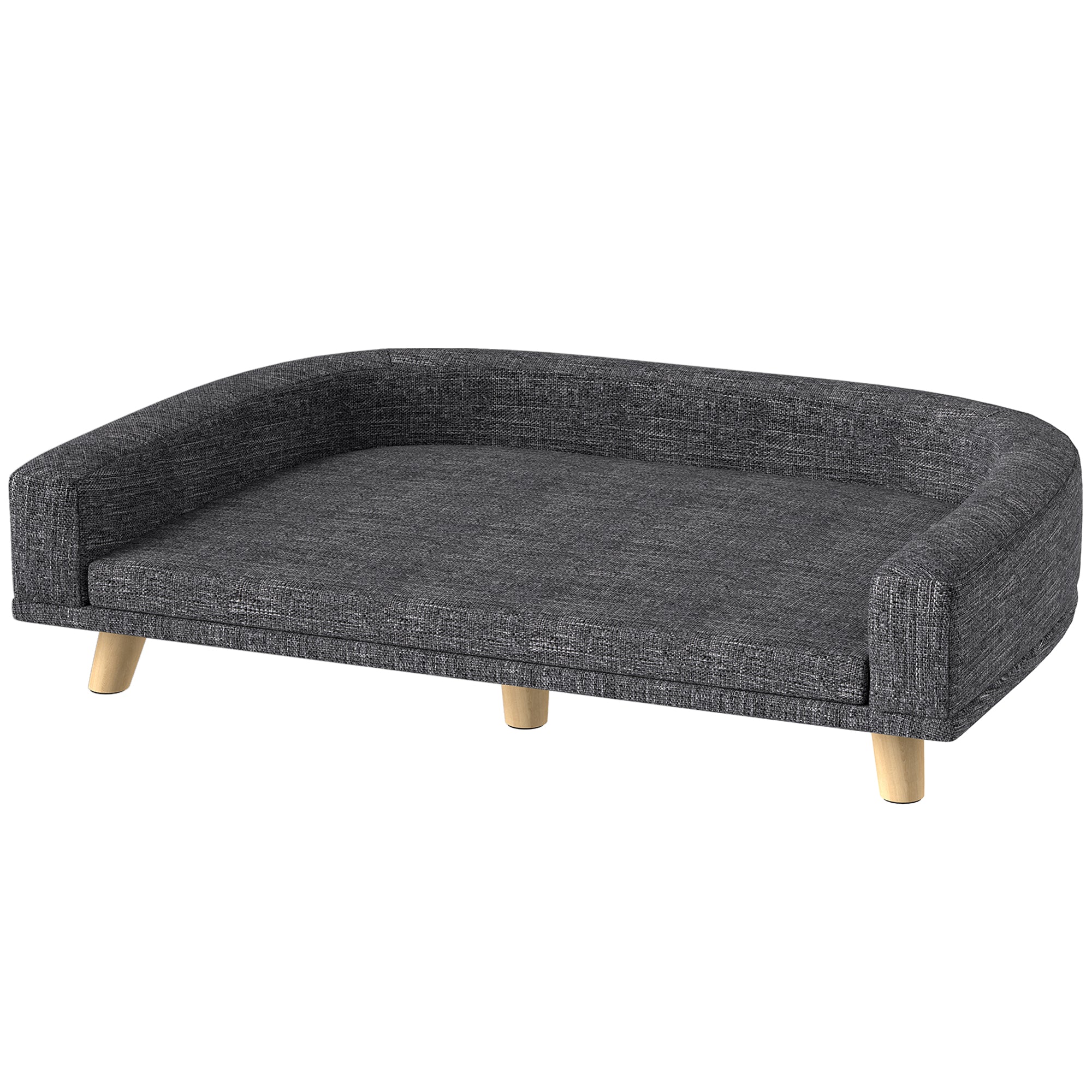 Dog Sofa for Large Dogs with Washable Cover, Anti-slip Foot Pads, Dark Grey Dog Sofas Dark Grey at Gallery Canada