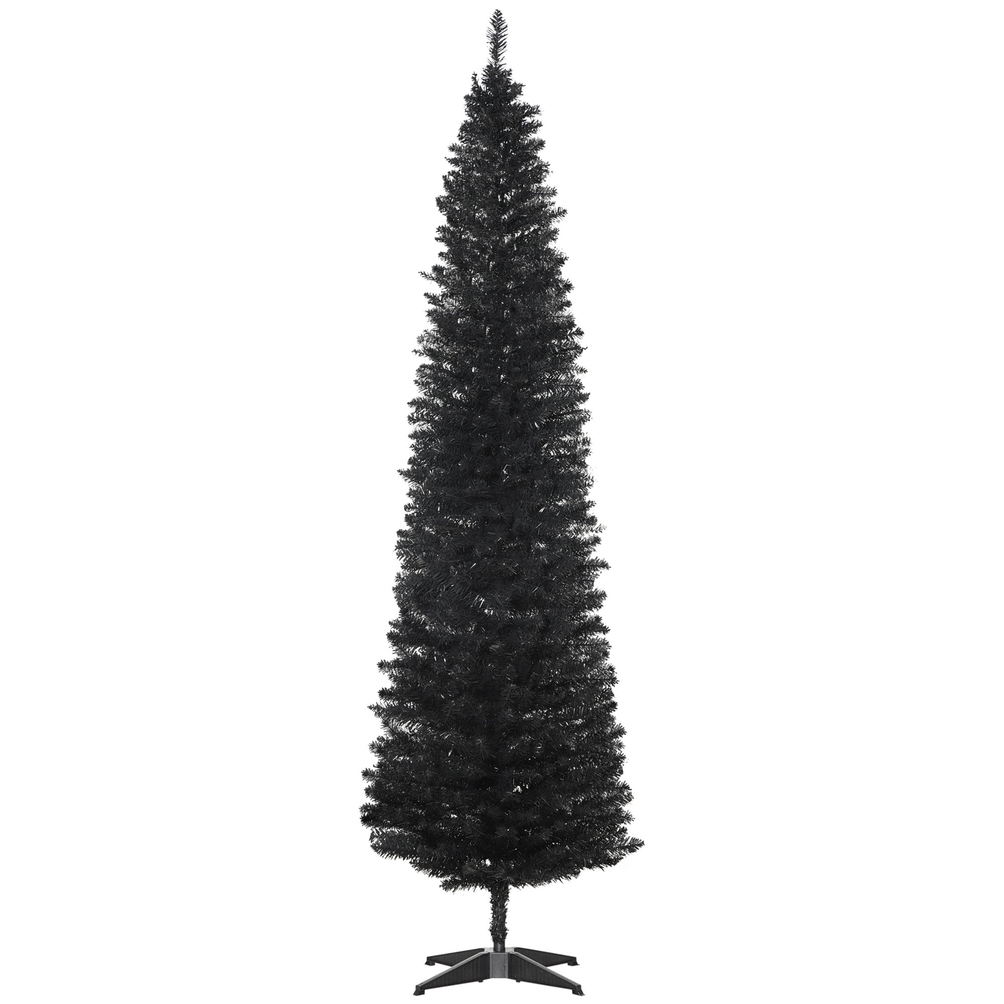 7FT Artificial Christmas Tree, Pencil Christmas Tree with Realistic Branches, Stable Stand, Black Pencil Christmas Trees   at Gallery Canada