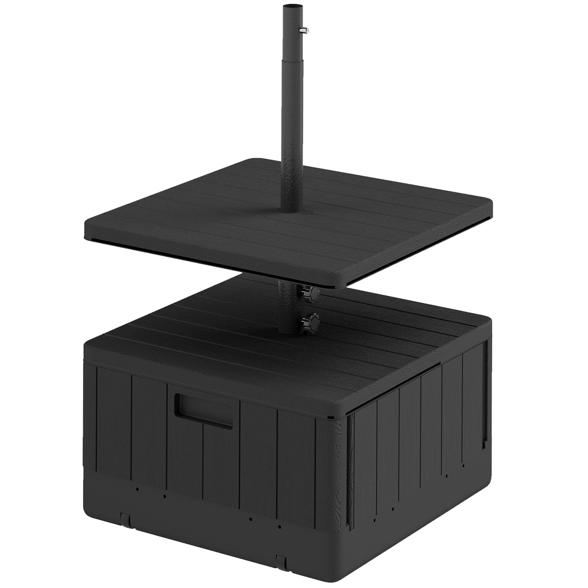 Patio Umbrella Weighted Base with Table Tray, Heavy Duty Umbrella Base with Wheels Handles, 176lbs with Stand Filling, Patio Umbrella Stand Base for Garden Poolside, Black Umbrella Bases Black at Gallery Canada