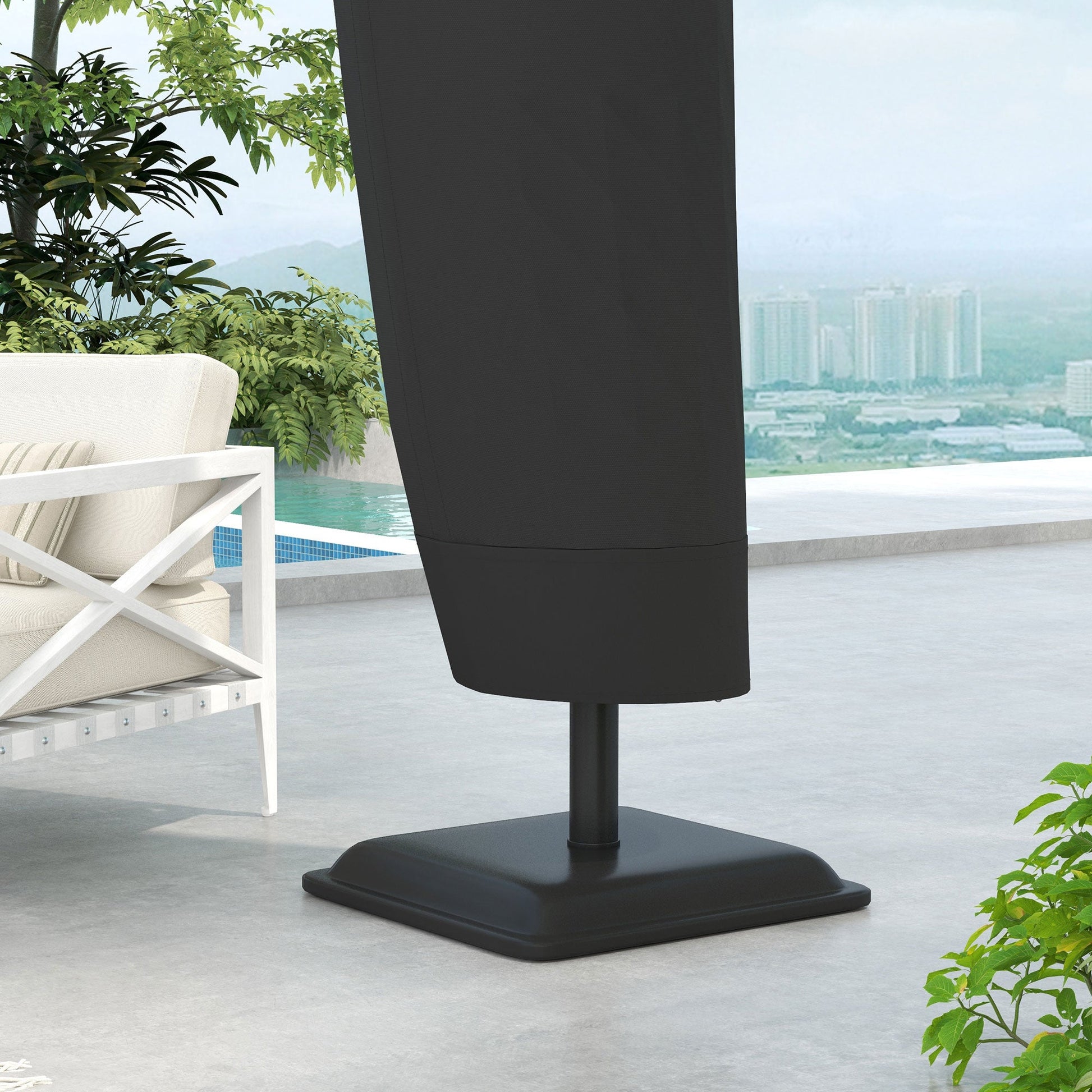 87-Inch Patio Umbrella Cover Patio Furniture Protector for Outdoor Offset Black - Gallery Canada