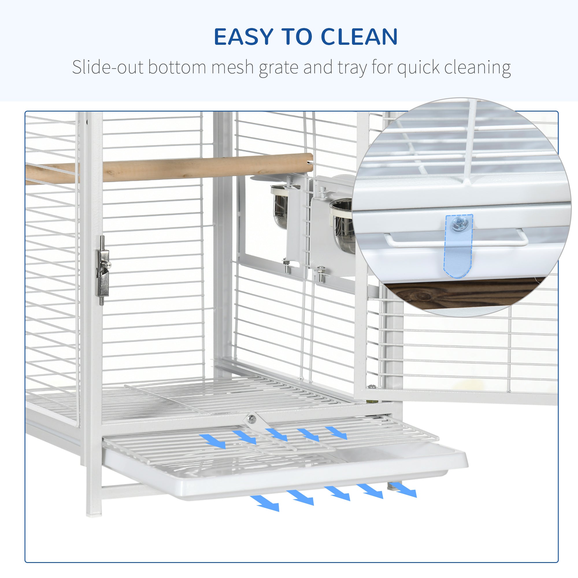 Bird Travel Carrier Cage for Parrots Conures African Grey Cockatiel Parakeets with Stand Perch, Stainless Steel Bowls, Pull Out Tray, White Bird Cages   at Gallery Canada