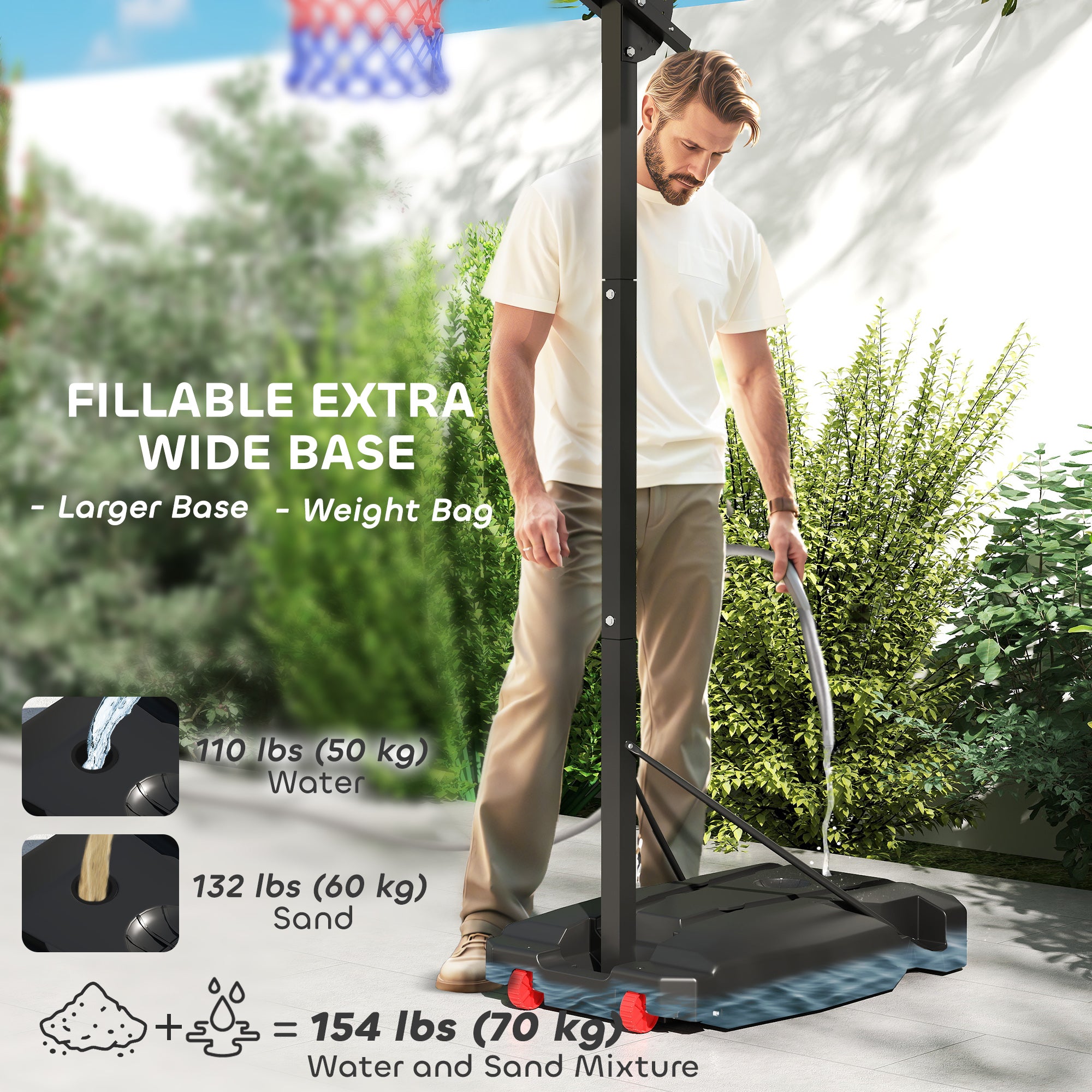 Kids Basketball Hoop, 6.6-8.5ft Adjustable Height Basketball Net with Weight Bag, for Indoor Outdoor, for 6+ Years Basketball at Gallery Canada
