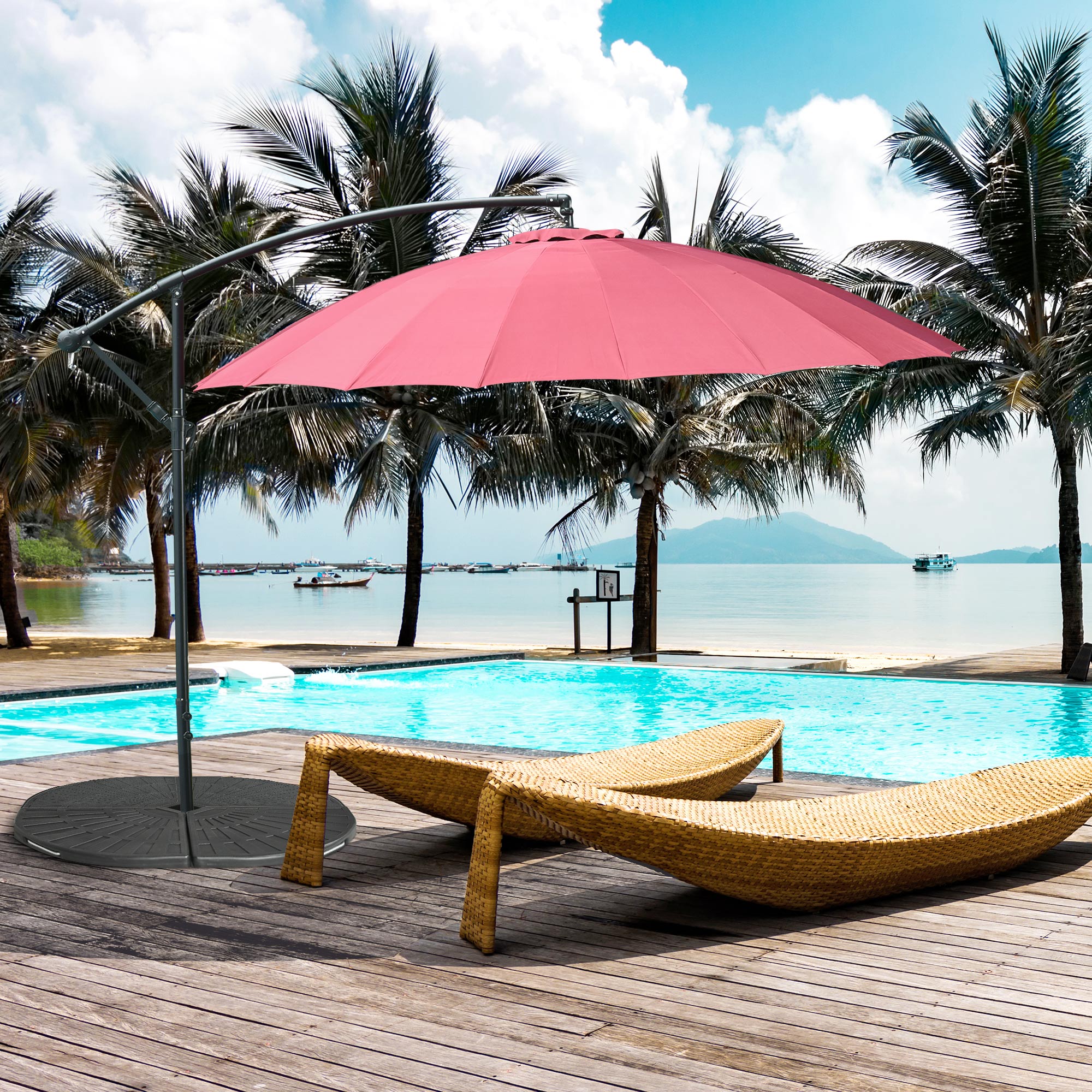 2-Piece Umbrella Weights for Cantilever Parasols with Handles, Heavy Duty Parasol Base Weights for Cross Base, Black Umbrella Bases at Gallery Canada