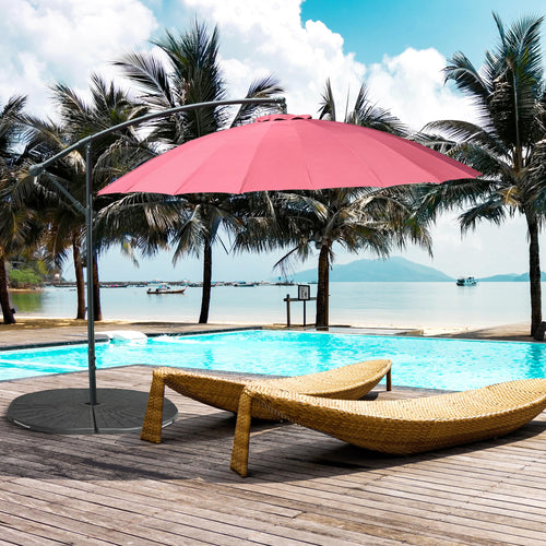 2-Piece Umbrella Weights for Cantilever Parasols with Handles, Heavy Duty Parasol Base Weights for Cross Base, Black