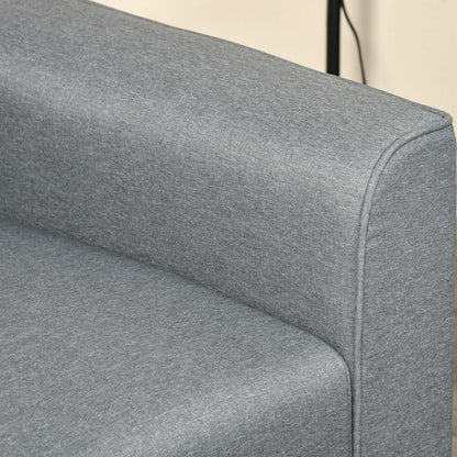 Modern Button Tufted Armchair with Rubber Wood Legs and Thick Padding, Grey Single Sofas   at Gallery Canada