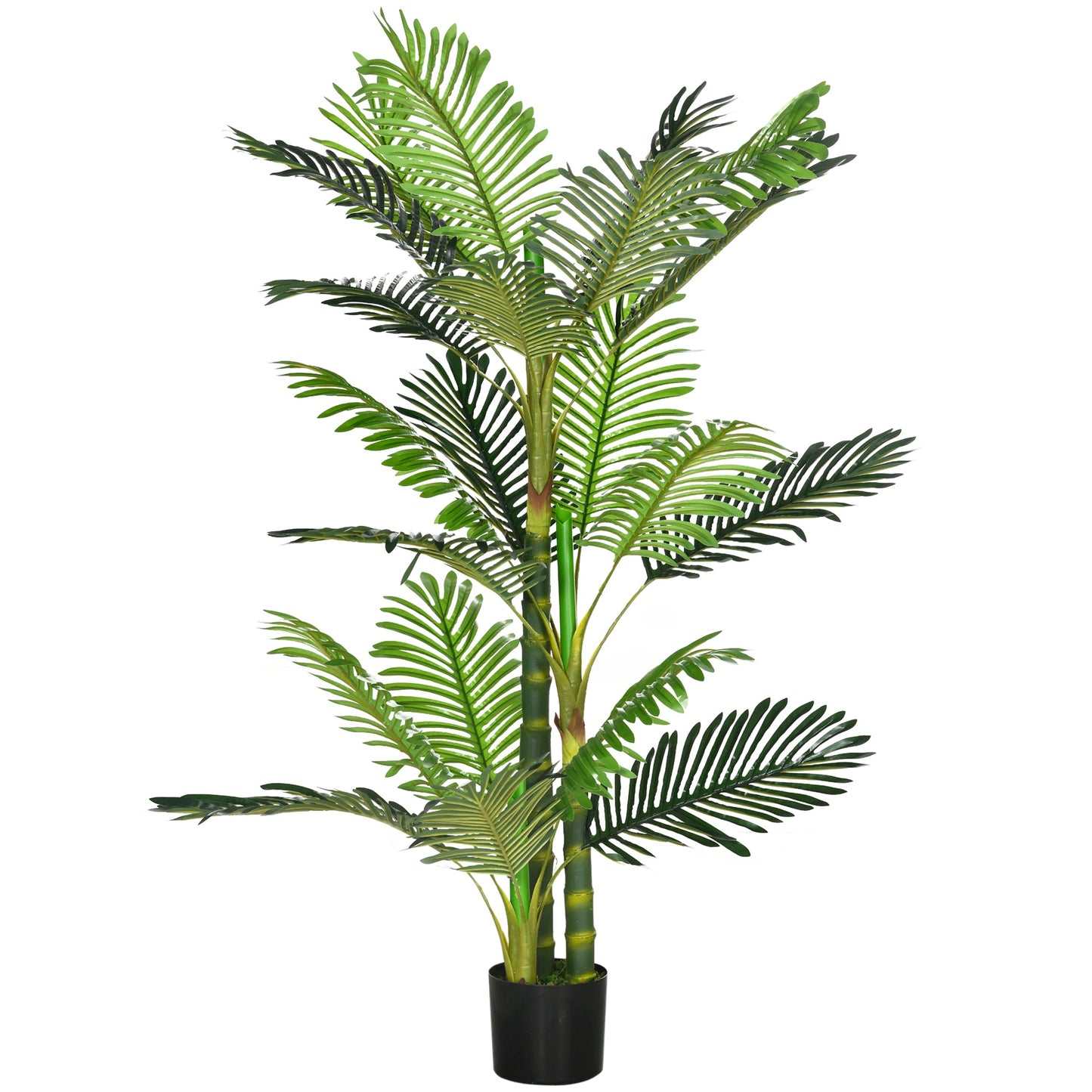 Artificial Tree Areca Palm Tree Fake Plants in Pot with 21 Leaves for Indoor Outdoor Decor, 8"x8"x60", Green Artificial Trees Green  at Gallery Canada