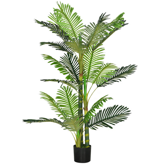 Artificial Tree Areca Palm Tree Fake Plants in Pot with 21 Leaves for Indoor Outdoor Decor, 8"x8"x60", Green Artificial Trees Green  at Gallery Canada