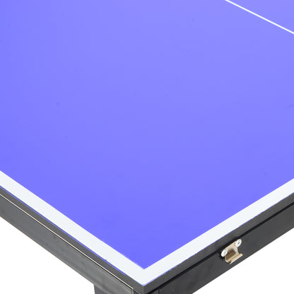 Folding Table Tennis Table, Portable Ping Pong Table with Side Handles, Net, Blue Game Tables   at Gallery Canada