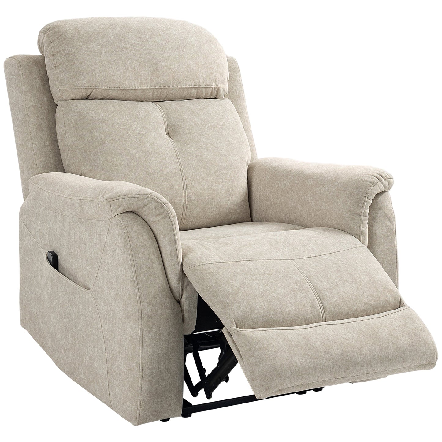 Manual Recliner Chair with Vibration Massage, Reclining Chair for Living Room with Side Pockets, Beige Single Sofas Beige  at Gallery Canada