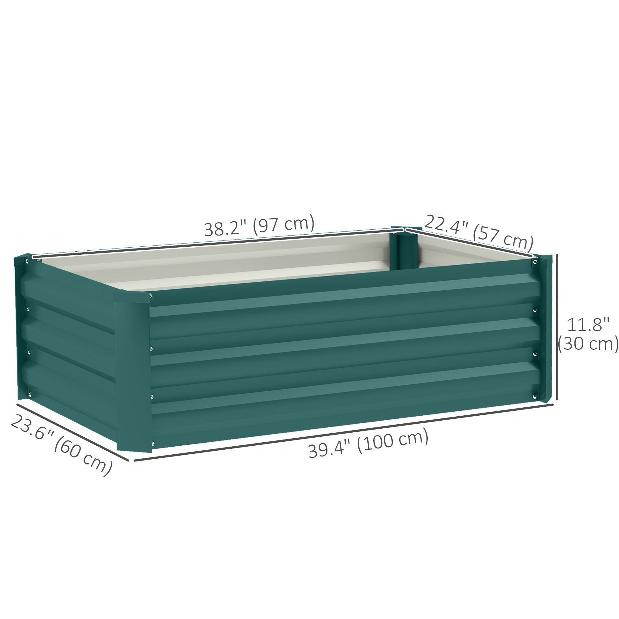Set of 2 Galvanized Raised Beds for Garden, Outdoor Planter Box for Flowers, Herbs and Vegetables, Green Raised Garden Beds at Gallery Canada
