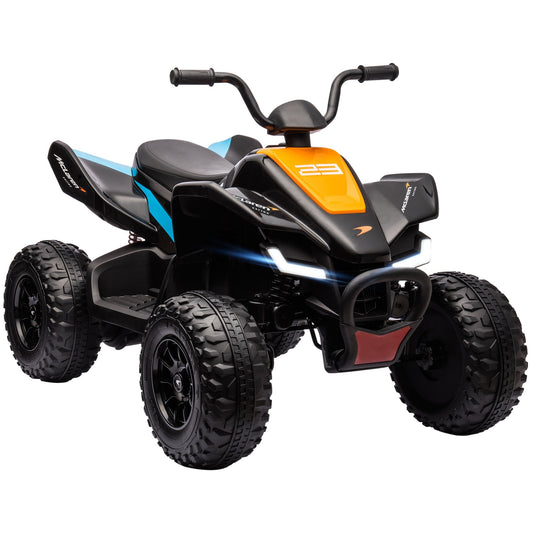 Mclaren MCL 35 Liveries Licensed 12V Kids ATV Quad, 4 Wheeler Battery Powered Electric Vehicle with Slow Start, Music MP3, Headlights, Suspension Wheel, Boys and Girls, Black - Gallery Canada