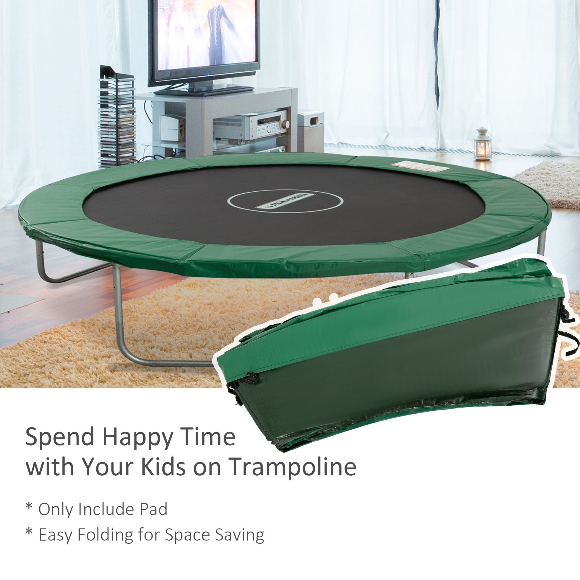 Φ8ft Trampoline Pad Φ96" Spring Safety Replacement Gym Bounce Jump Cover EPE Foam Green Trampolines   at Gallery Canada