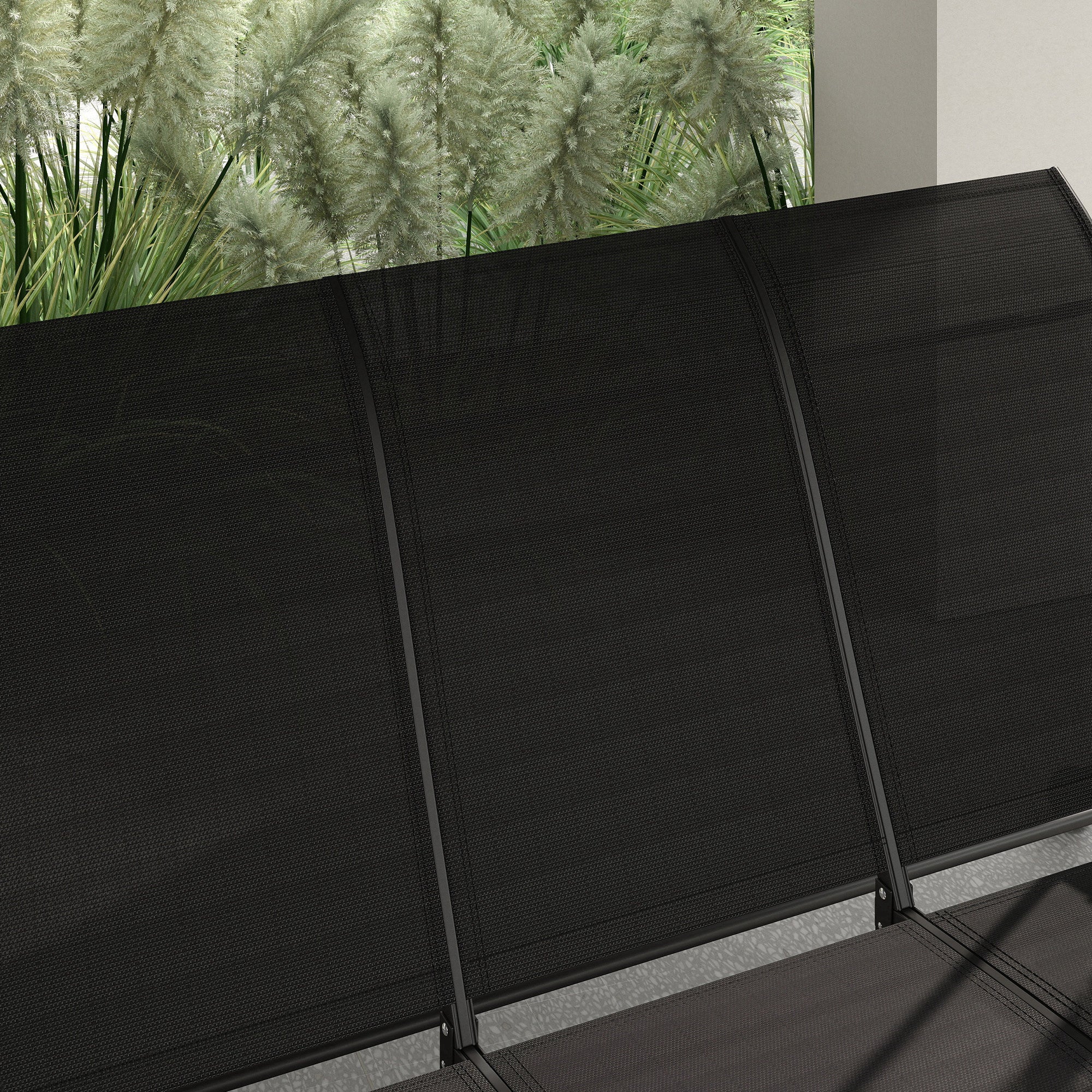 3 Person Outdoor Porch Swing Chair with Adjustable Canopy, Black Porch Swings with Canopy at Gallery Canada