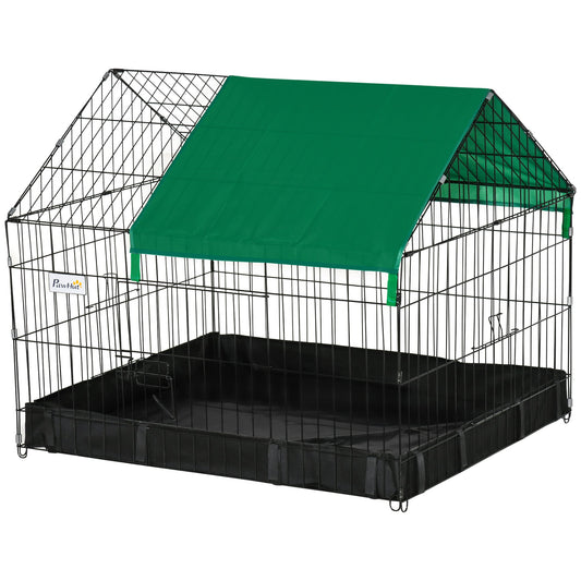 Metal Outdoor Small Animal Cage for Rabbits and Cats, Black - Gallery Canada