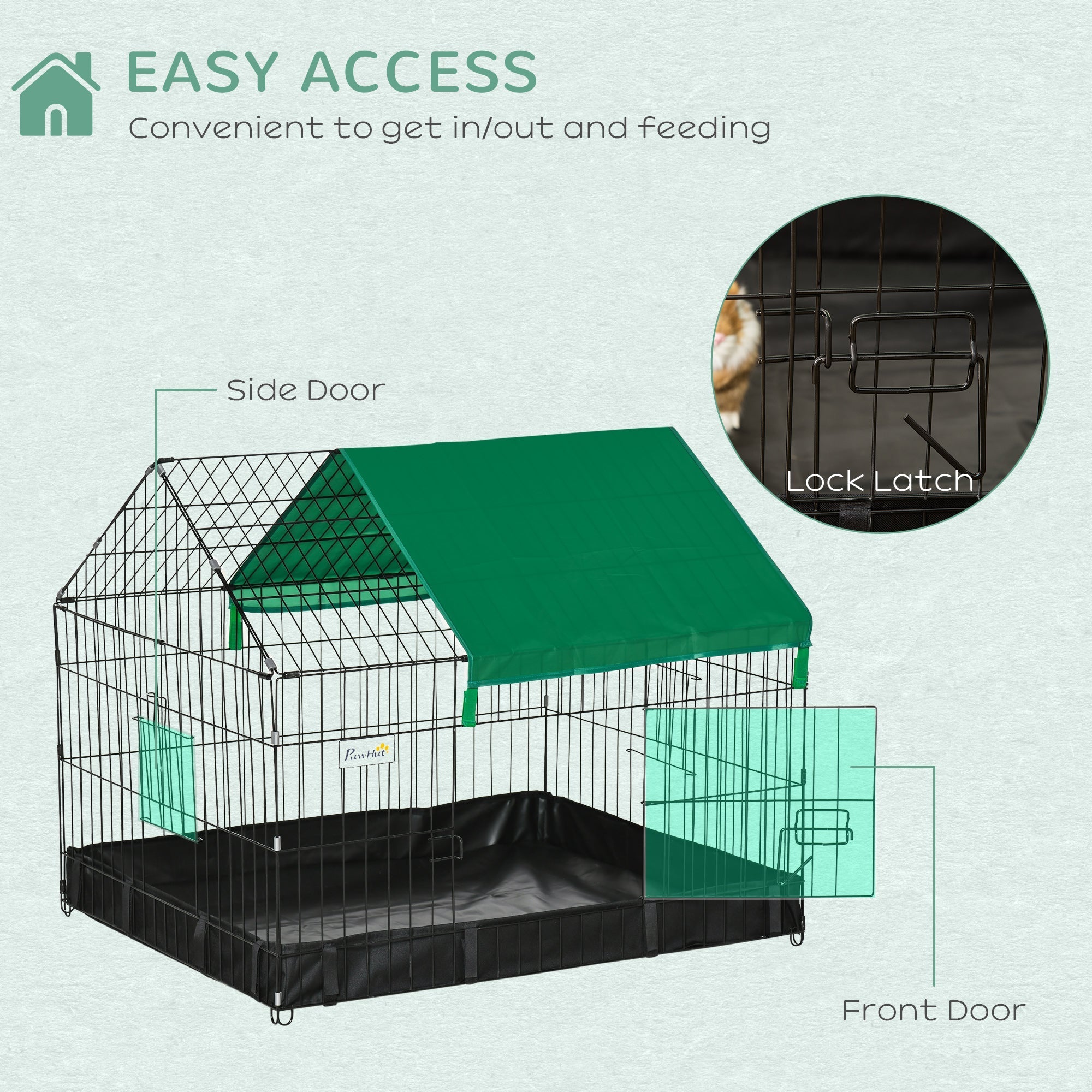 Metal Outdoor Small Animal Cage for Rabbits and Cats, Black Houses & Habitats   at Gallery Canada