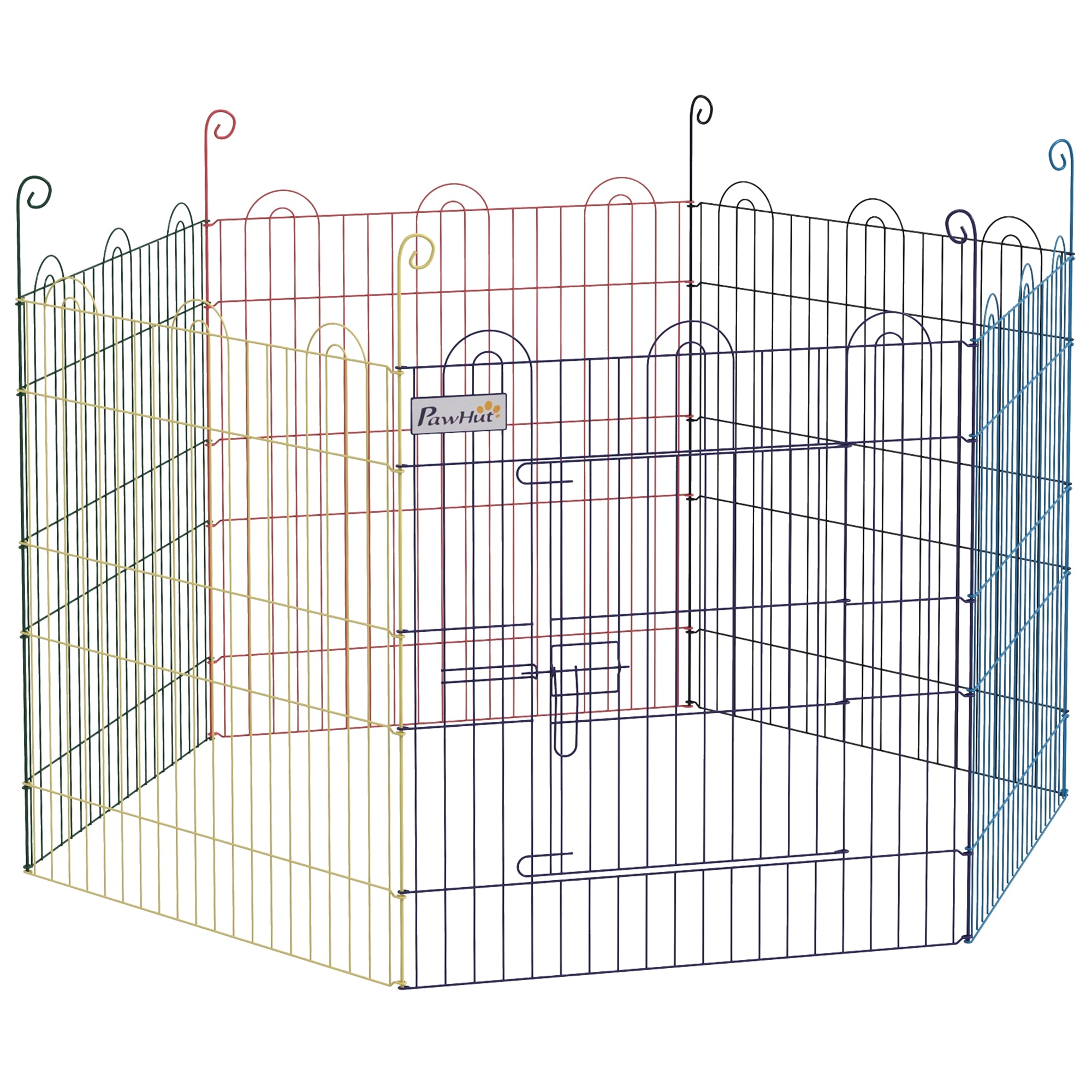 Metal Pet Playpen Portable Hexagon Dog Exercise Fence Multi-colored Houses, Kennels & Pens Multi Colour  at Gallery Canada