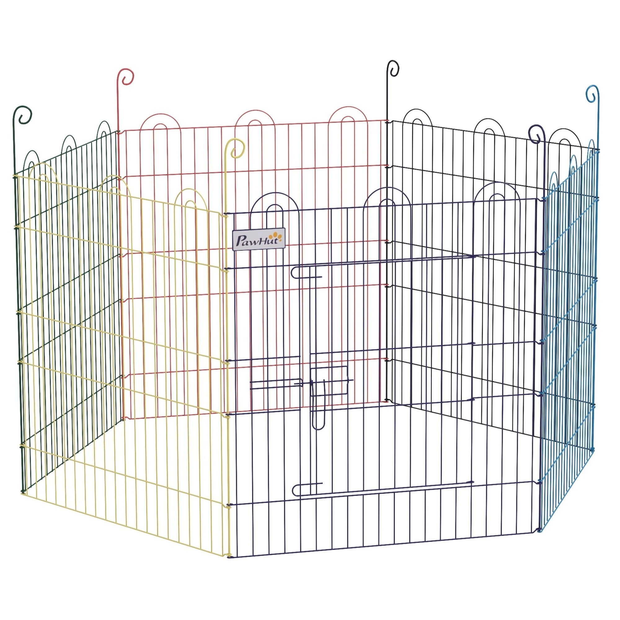 Metal Pet Playpen Portable Hexagon Dog Exercise Fence Multi-colored Houses, Kennels & Pens   at Gallery Canada