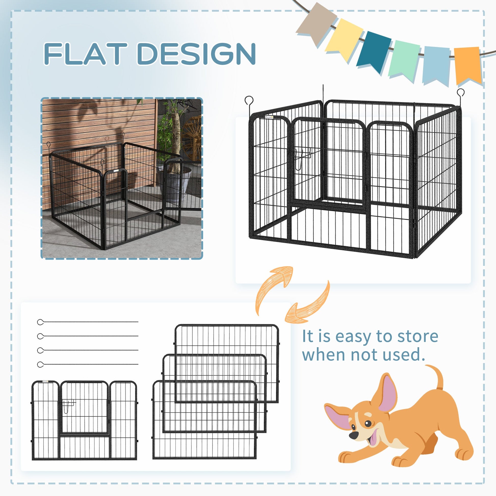 Metal Pet Playpen with Gate Indoor Outdoor for Small Animal Houses, Kennels & Pens   at Gallery Canada