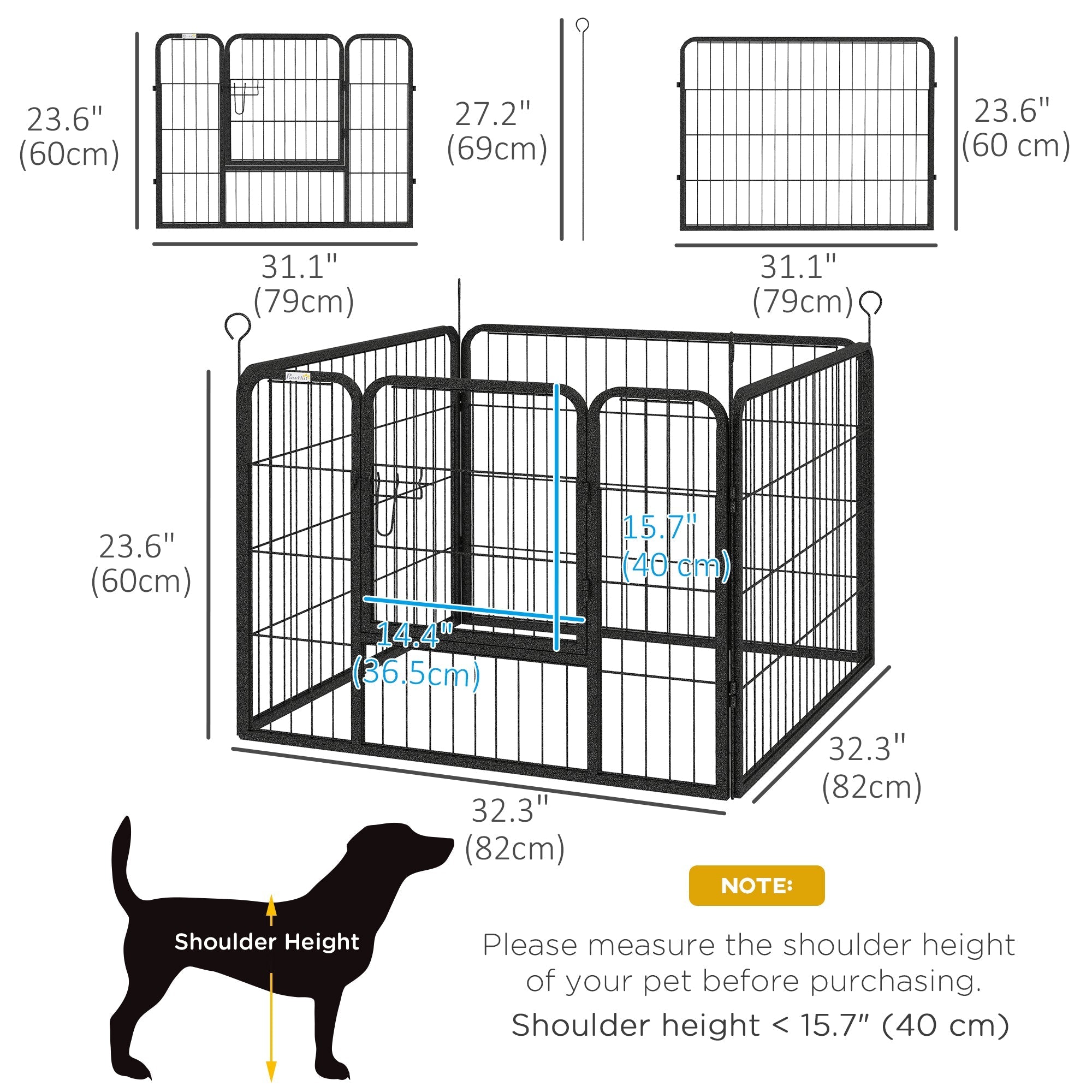 Metal Pet Playpen with Gate Indoor Outdoor for Small Animal Houses, Kennels & Pens   at Gallery Canada