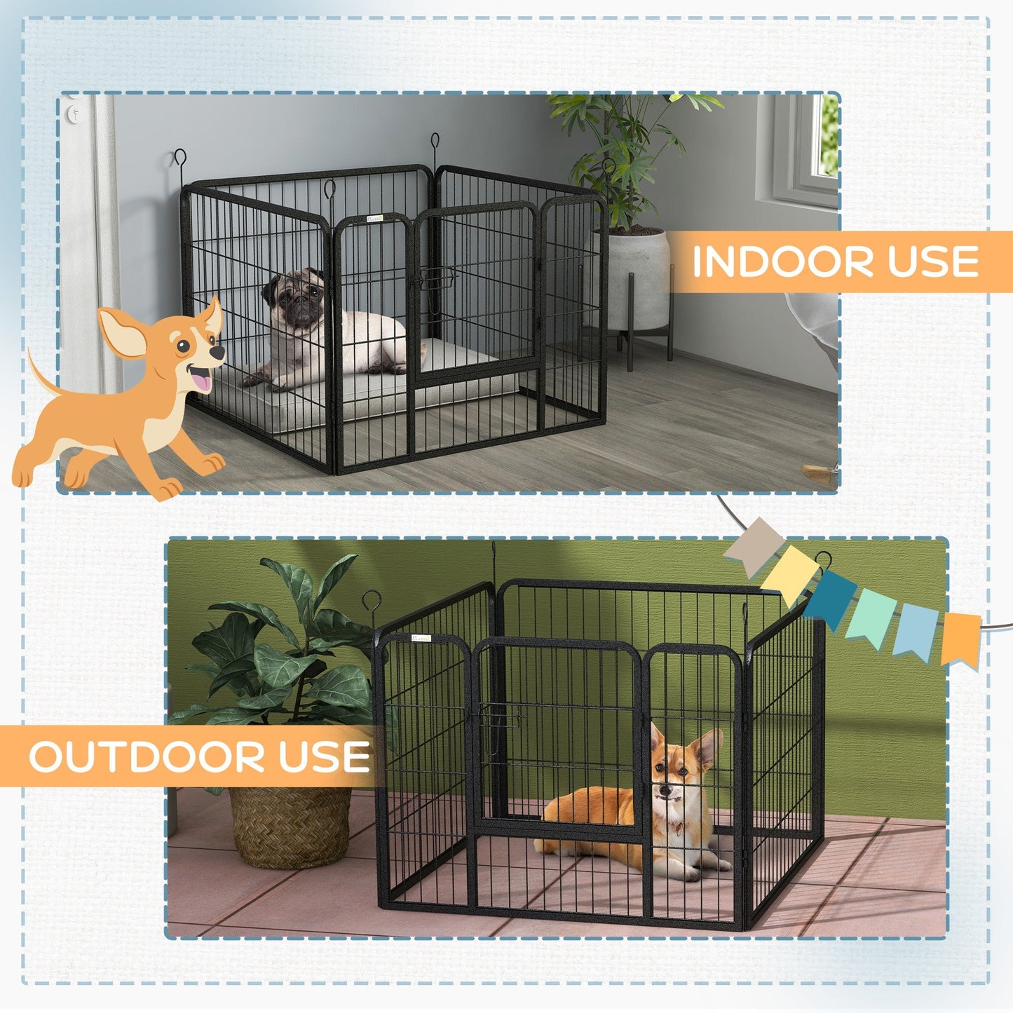 Metal Pet Playpen with Gate Indoor Outdoor for Small Animal Houses, Kennels & Pens   at Gallery Canada