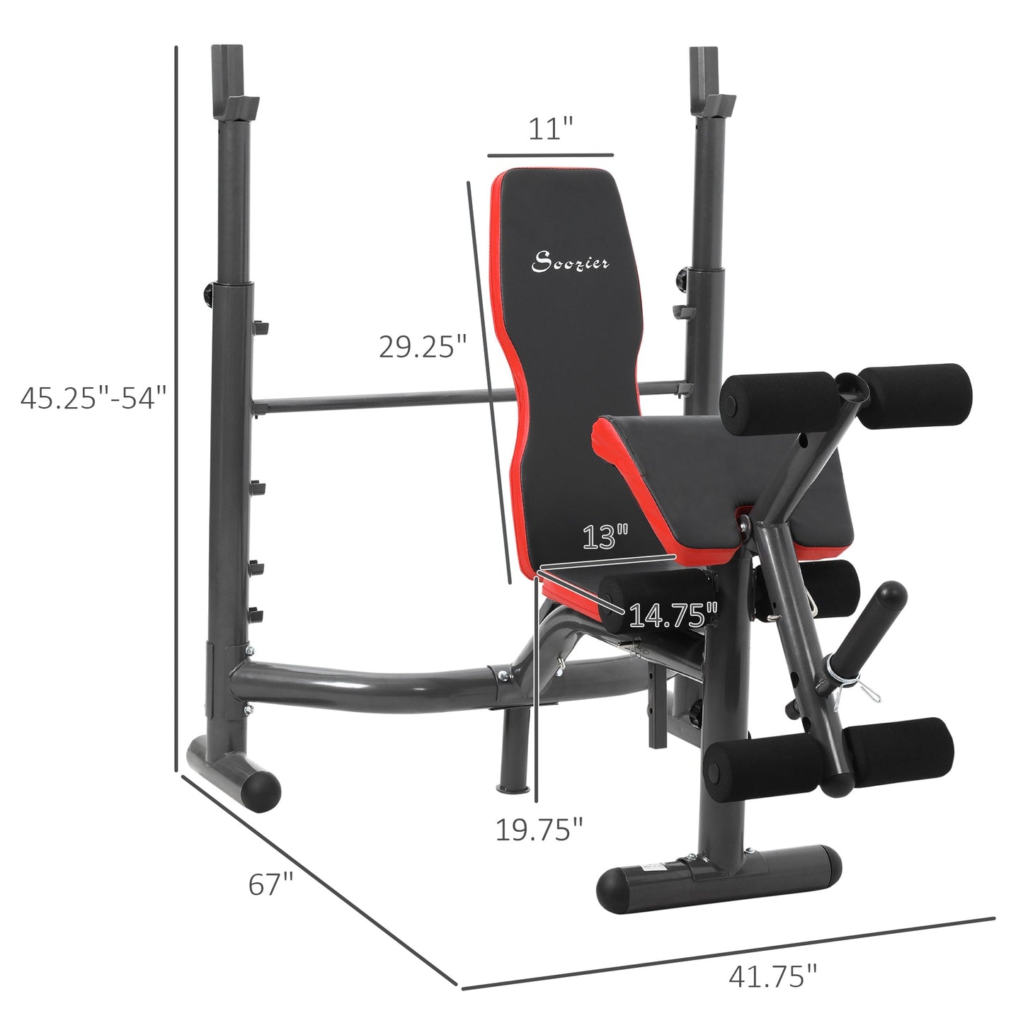 Press Bench, Heavy Duty Multiple Function Workout Adjustable Bench with Preacher Curl, Leg Developer Weight Benches   at Gallery Canada